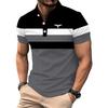 Men's summer casual short-sleeved sports shirts, men's polo shirts, spell colors, figure-hugging lapel shirts