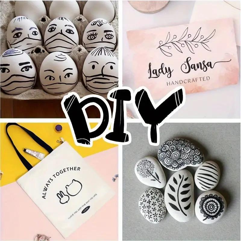 12pcs Black Permanent Marker Pens, Fine Tip, Waterproof, Quick Drying