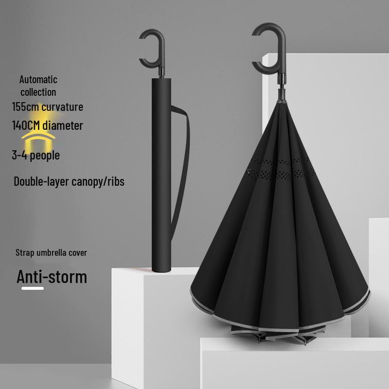 Hands-Free Automatic Double-Layer Car Umbrella for Two