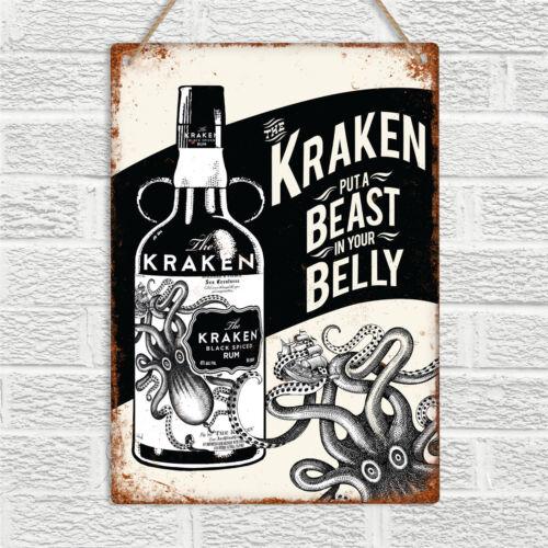 KRAKEN RUM Retro Vintage Style Metal Tin Sign Plaque Bar Pub Garage Man Cave NewAluminum 30x40cm(11.8x15.7inch)