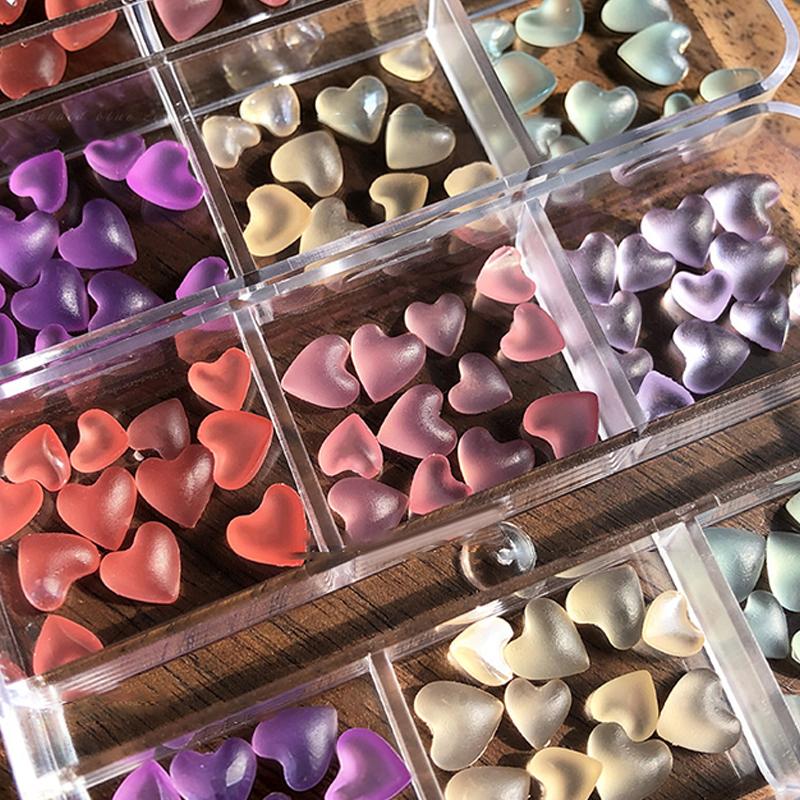 

6 Grids Light-Sensitive Color Change 3D Love Heart Nail Art Rhinestone Charms Accessories For Nails Decoration Manicure Supplies one size