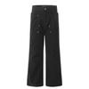 Splicing multi-pocket tooling casual pants men's versatile casual simple and comfortable loose wide-leg straight solid-color trousers
