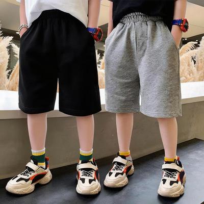 1pcs Kids Shorts Boys Girls Solid Color Short Baby Solid Color Casual Pant Summer Children Short Pants Sport Clothing Grey Black