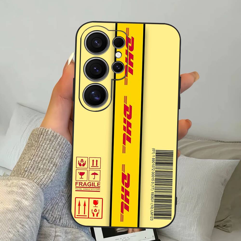 Fashion Brand D-DHL Logo Phone Case For Samsung S 24 Fe 25 Ultra Plus 20 Lite 21 30 22 23 24 22 Ultra 5G Fundas
