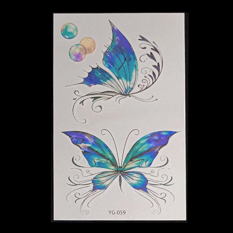 's New Fluorescent Butterfly Tattoo Sticker Music Festival KTV Concert Party Disposable Waterproof