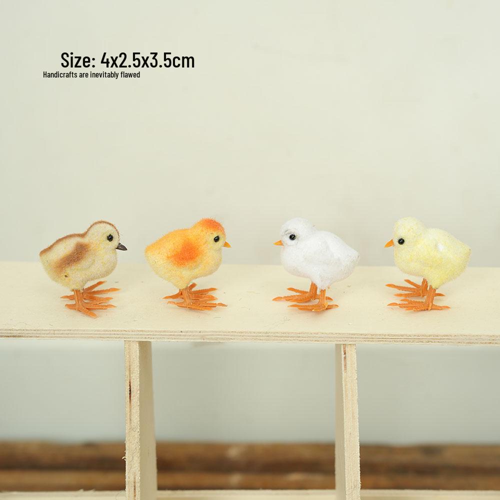 Porcelain Hen and Rooster Feather Ornament for Display and Photography Prop