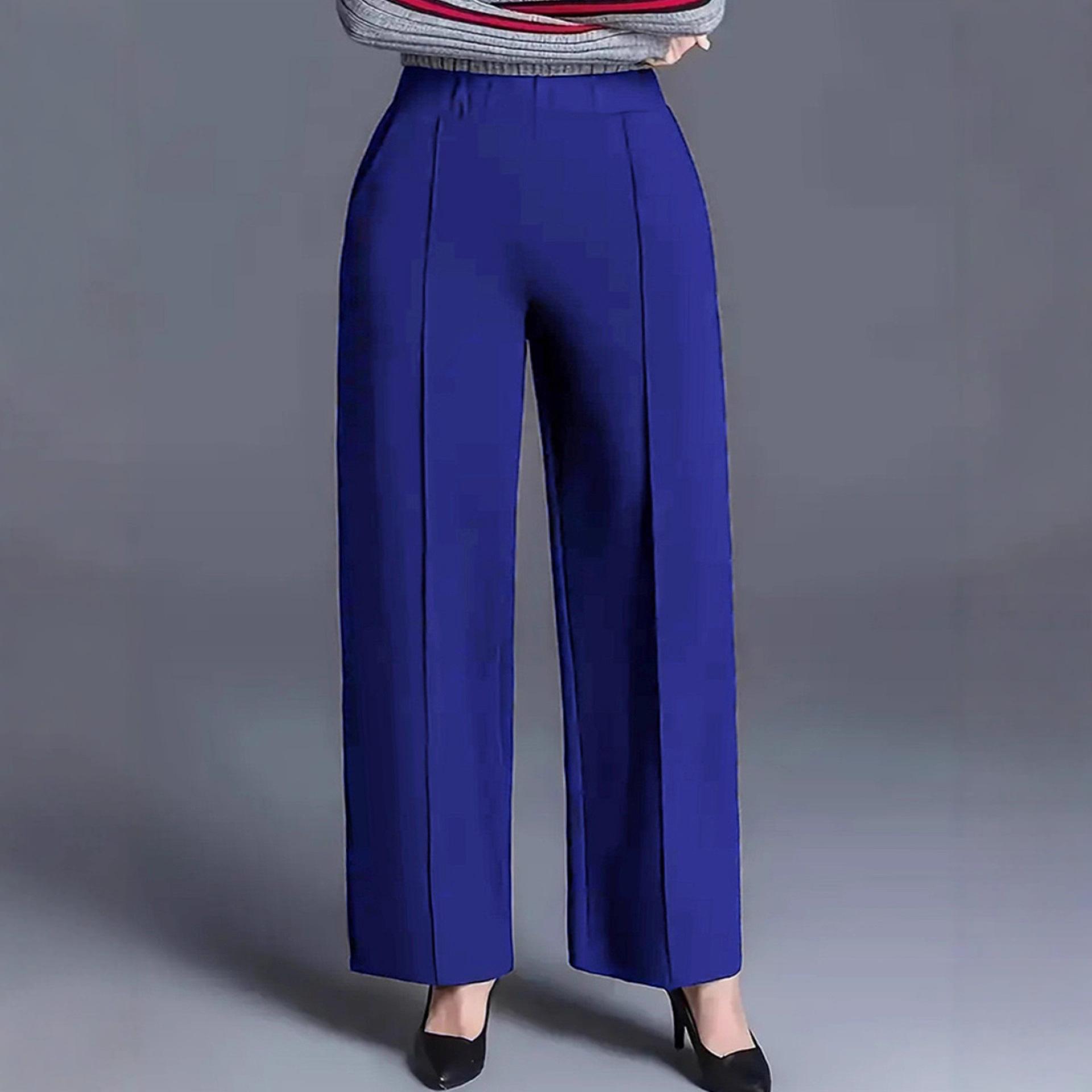 

Solid-colored Wide-leg, High-waisted Loose and Slimming Casual Pants for Women In Autumn and Winter 5XL