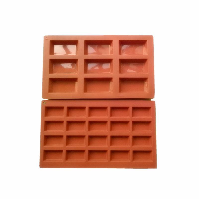 Non-stick Silicone Financier Mold Rectangle French Almond Cake Pan Mini Loaf Baking Mold Oven Safe Bakeware DIY Pastry Tools 2pc красный