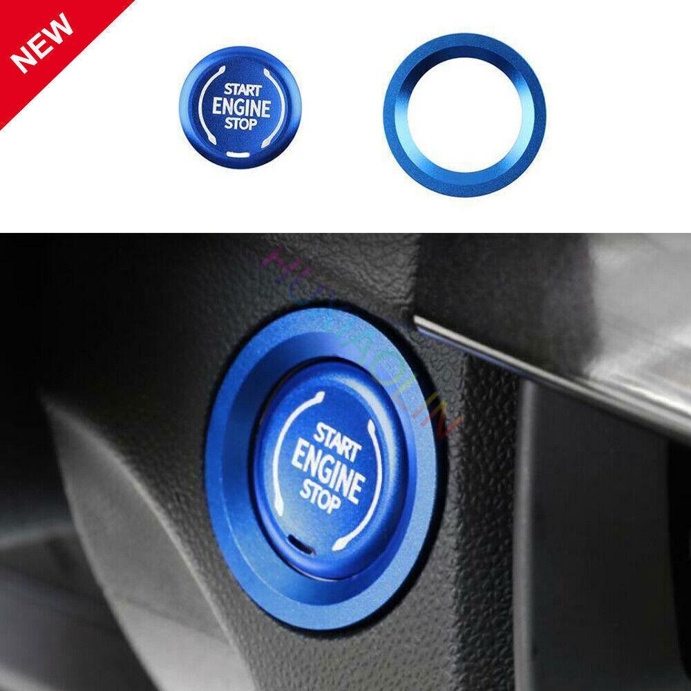 Aluminum Blue One-Click Startup Frame Cover Trim 1PCS For Cadillac CT5 -