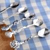 5Pcs/Set Coffee Scoop Antique Graceful Shape Alloy Royal Style Table Spoon for Home