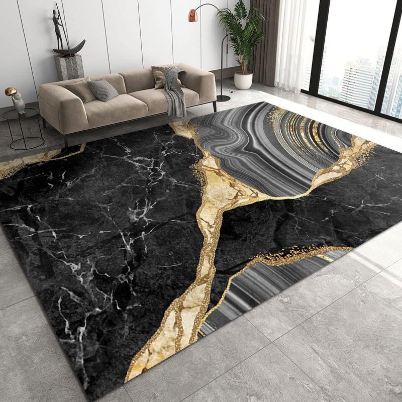 Nordic Light Luxury Marble Printing Abstract Art Carpet Living Room  Sofa Bedroom Study Kitchen Entrance Rug Non-slip Decor Mat
