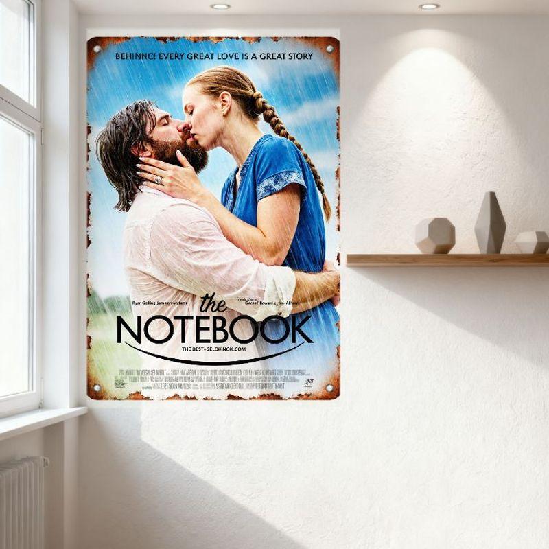 The Notebook Vintage Metal Tin Sign Rusty Frame Rain Scene Romance Movie Poster Wall Decor for Home Bar Cafe Man Cave Art Decora