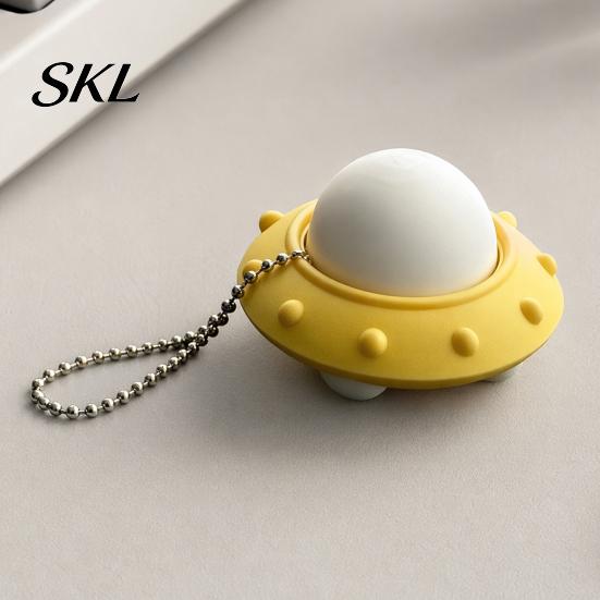 Tactile Fidget Toy 3D Printed UFO Decompression Toy, Creative Flying Saucer Pendant with Metal Bead Chain for Stress Relief, Anxiety Sensory Kids