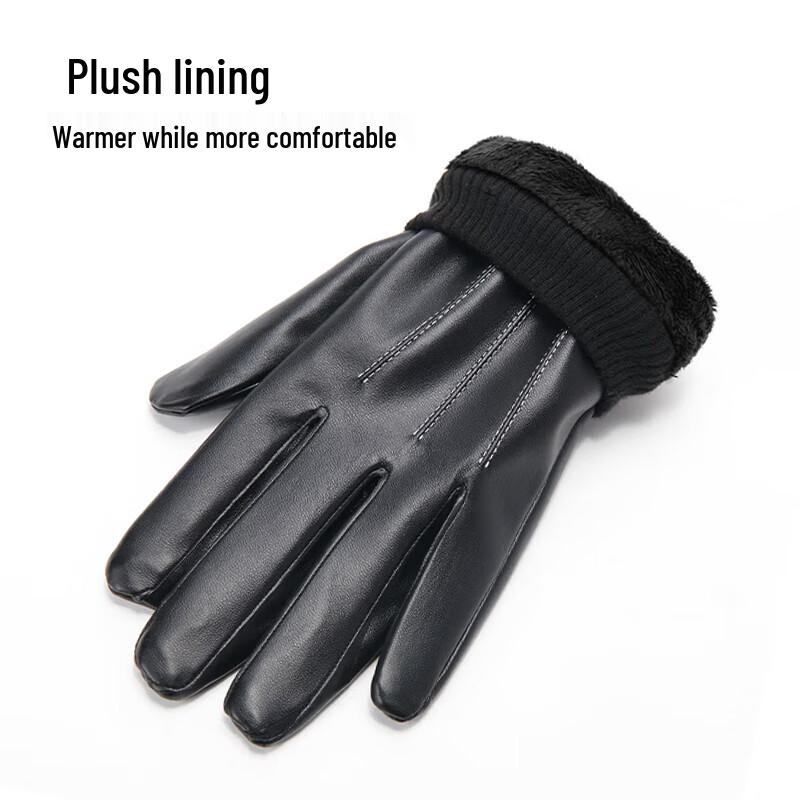 GLO-STORY PU Leather Touchscreen Winter Gloves
