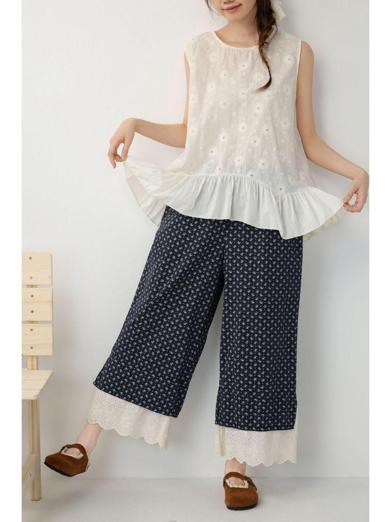Spring/Summer Japanese Sweet Loose Lace Vest - Age-Reducing, Irregular Embroidery, Casual & Versatile Women's Top