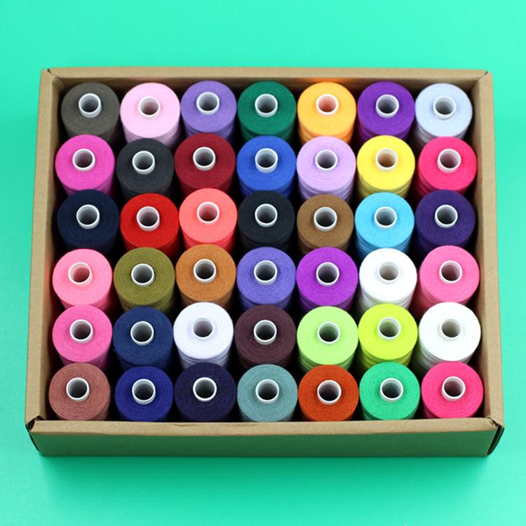 42-Spool Polyester Sewing Thread Set - 1000 Yards Each, Multicolored for Hand & Machine Sewing