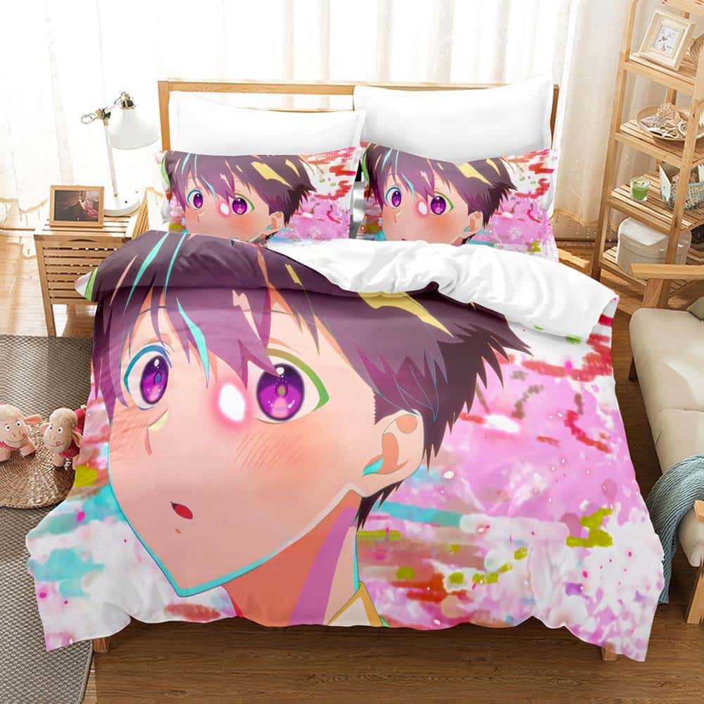 New Shikimori's Not Just a Cutie Bedding Set Cartoon Anime Three-piece Set Adult Kid Bedroom Duvet Cover Sets 3D Kawaii Girls
