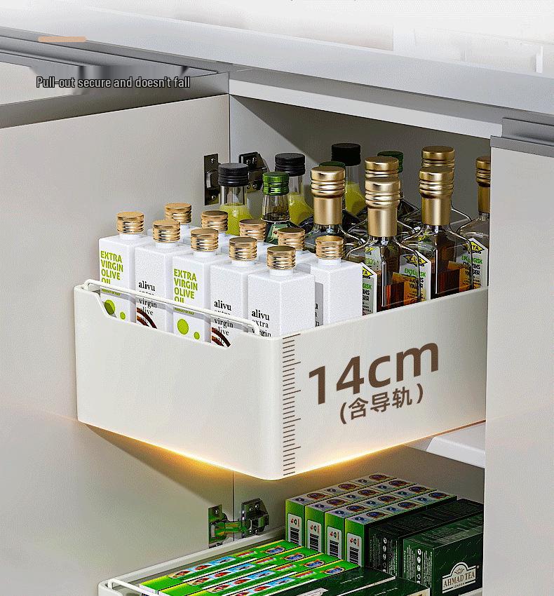 Multi-Functional Kitchen Pull-Out Storage Basket and Organizer Drawer