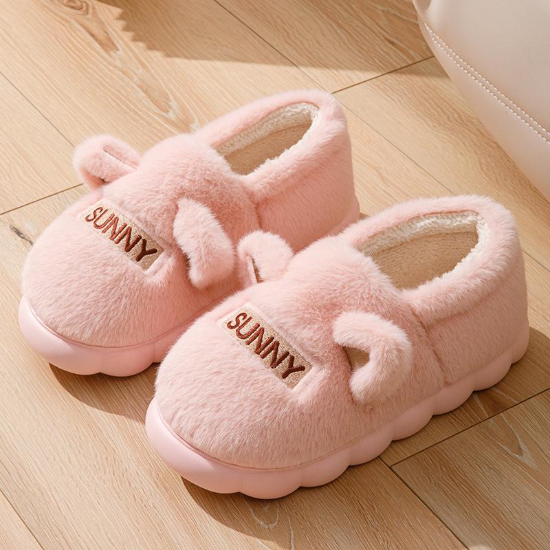 Borsa Cartone Animato Testa di Orso con Pantofole di Cotone da Donna In Autunno e Inverno, Da Interno con Scarpe Calde di Peluche per Indossare All'Aperto, Stivali da Neve di Peluche da Coppia