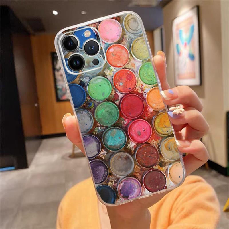 Phone Case For iphone 17 Pro Max Air 16 15 14 13 Pro Max 15 16 Pro 15Plus Watercolors Paint Palette Painting Box Shell