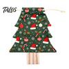 Snowflake Pattern Gift Holders Christmas Tree Shaped Drawstring Bags, Xmas Hanging Treat Sacks, Flannel Decorations Holiday Candy Small Storage