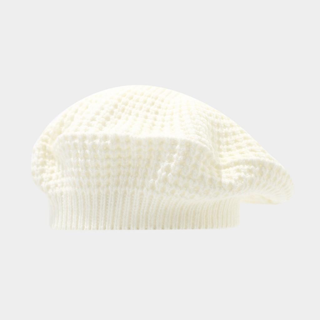 Минималистичная беретка для женщин из дышащего акрила для осенне-зимней моды белый