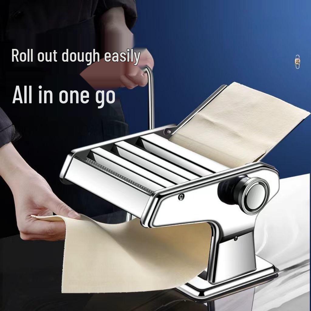 Stainless Steel Manual Pasta & Dumpling Maker: Hand-Cranked Noodle & Dough Sheet Machine