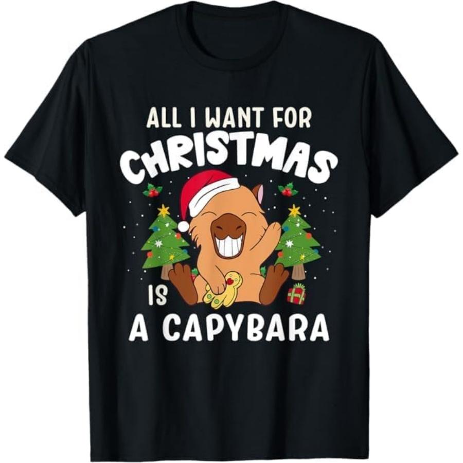 All I Want for Christmas is A Capybara Xmas Santa Capybara T-Shirt TRU Mens Womens Tank Top Sweatshirt Hoodie Longsleeve 668 Black XXXXXL разноцветный