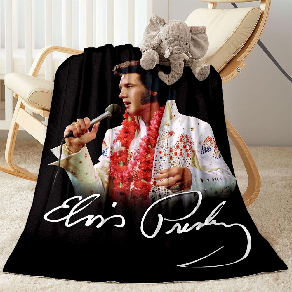 Elvis Presley Performance Blanket Warmthful Decor Suitable for Livingroom Office Bed for All Seasons Digital Print