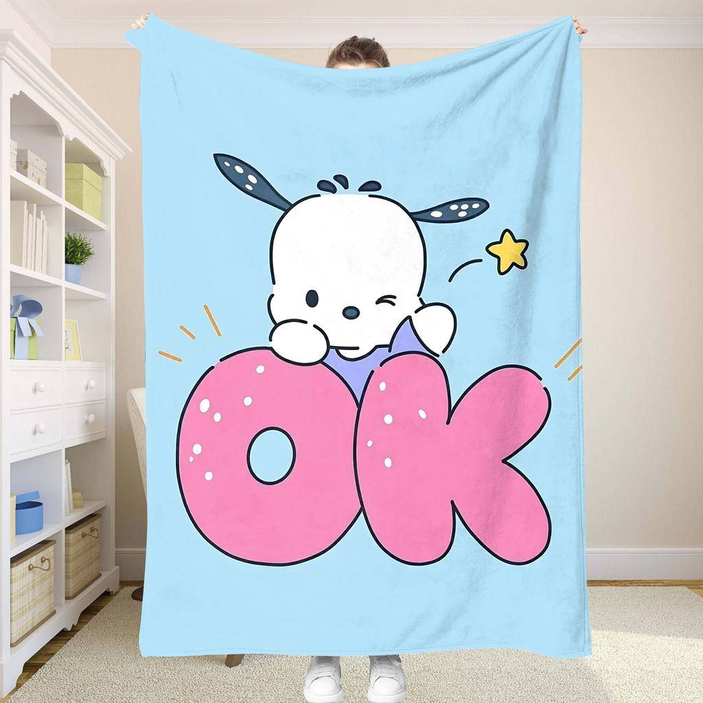 P-Pochaccoes Picnic Blanket Fluffy Soft Blankets and Throws Sofa Blankets for Bed Summer Comforter Bedspread on the Bed Anime &