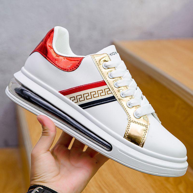 Spring and summer popular little white shoes student versatile air cushion shoes men's shoes thick sole heightening round head board shoes casual spo