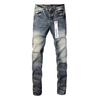 Blue Ripped Jeans High Street Casual Pants