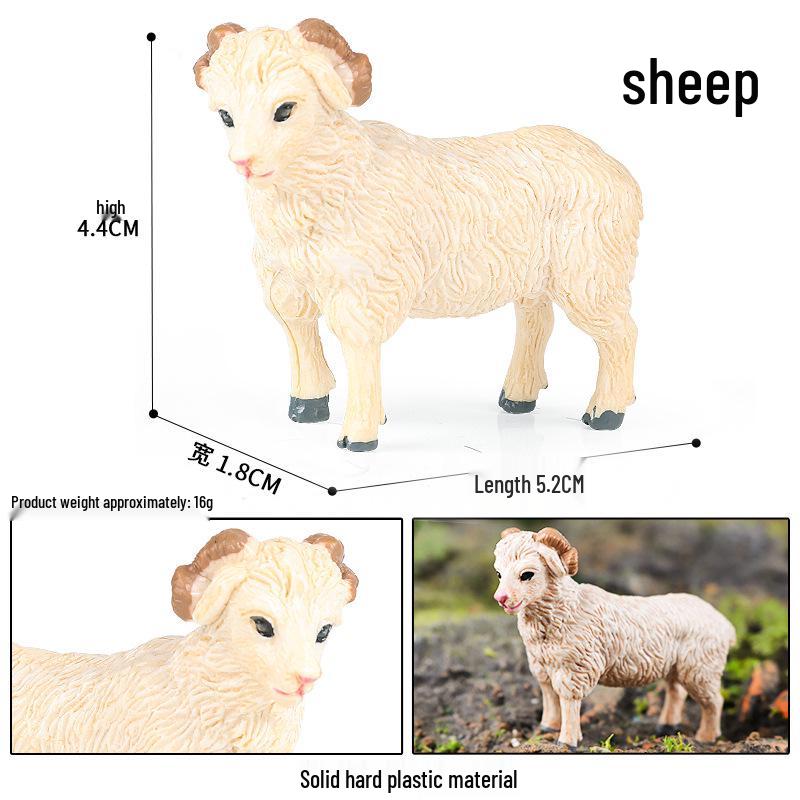 Mini Farm Animal Figurines: Chicken, Duck, Goose, Pig, Dog, Cat, Horse, Sheep