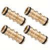 4pcs Brass Pipe Fittings Leak-Proof Seal Quick Connect For Irrigation Watering Garden Pipe Fittings Easy Installation