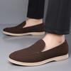 Retro British Style Soft Soled Lazy Shoes, Casual Boat Shoes High Quality Men'S Frosted Leather Comfortable Round Toe Loafers