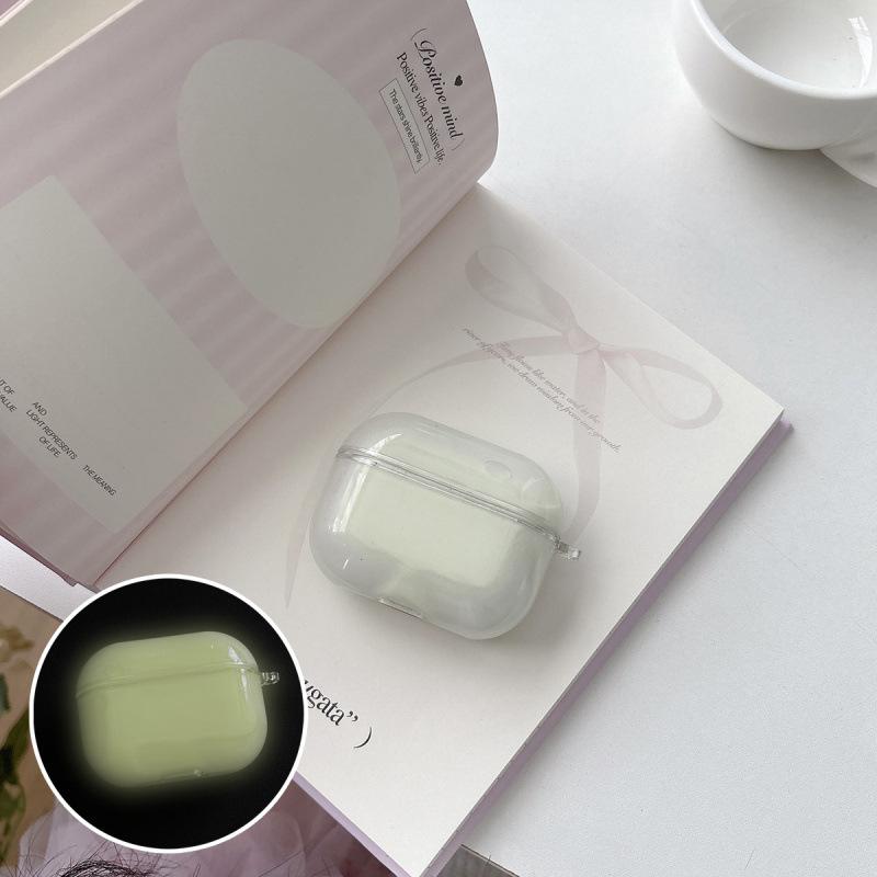 Einfache einfarbige leuchtende Treibsand-Schutzhülle für Apple AirPods 1 Bluetooth-Headset Pro1 Anhänger 1 Weiche Hülle 1