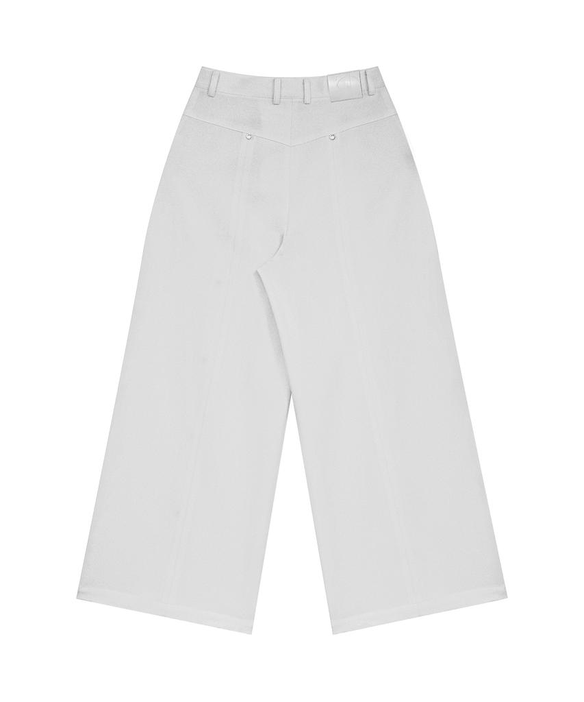 Teulimingbeodeu Rivet Slit Trouser [ White ]