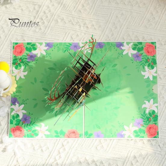 Přání k narozeninám kolibřík Ručně vyráběné vyskakovací přání s ptáčkem 3D přání ke Dni matek k výročí Valentýna pro ženy