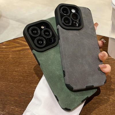 כיסוי יוקרתי קטיפתי PU קטיפתי מעור כיסוי מגן זעזועים כיסוי מלא לגב לטלפון נייד לאייפון