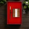 Chinese Solid Wood Pen Holder: Premium Desktop Ornament & Corporate Gift In Elegant Gift Box