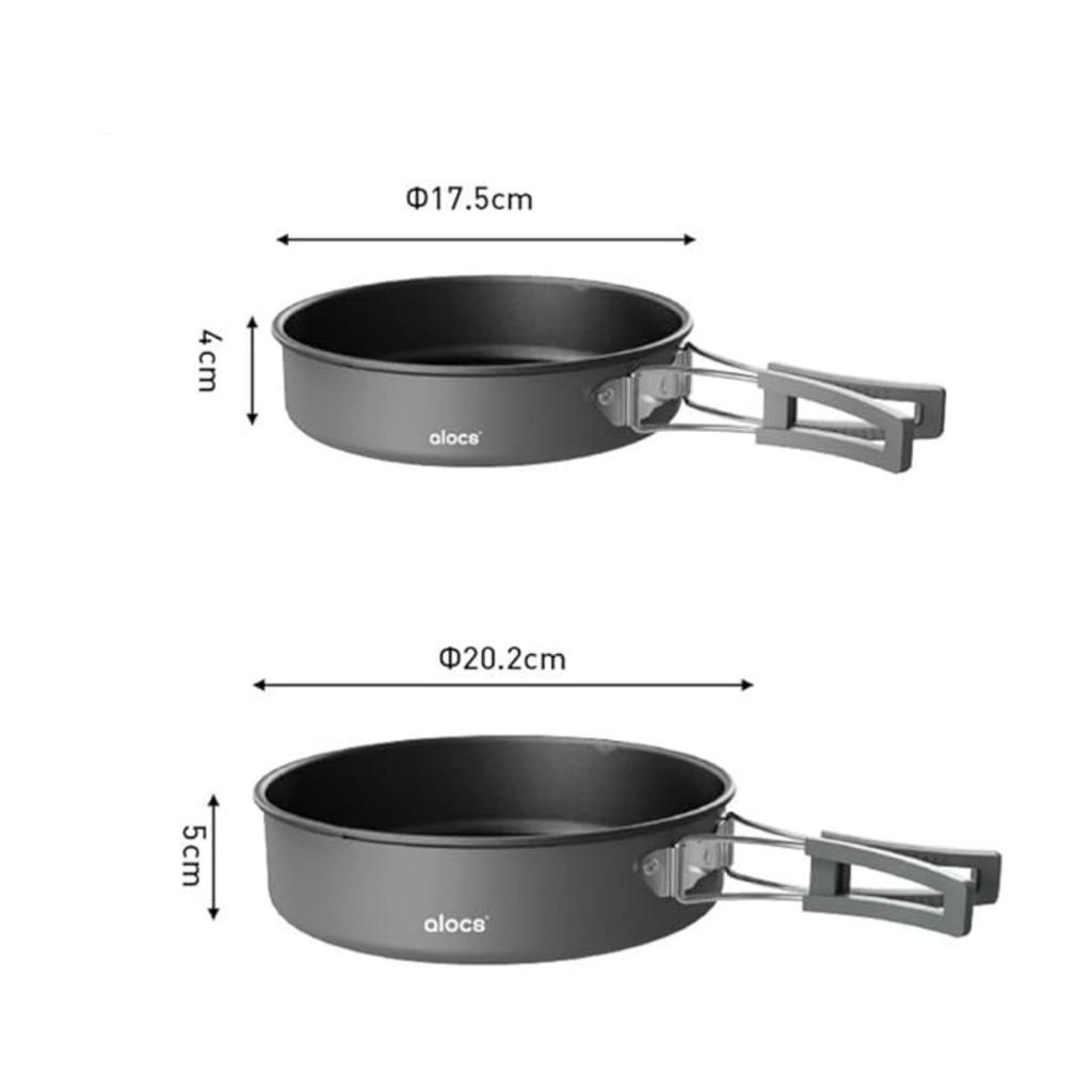Alocs camping frying pan camping frying pan suitable for frying meat and grilling