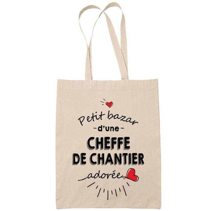 Tote bag - PLANETEE - Tote bag - Coton - Imprimé en France - Cheffe de chantier adorée