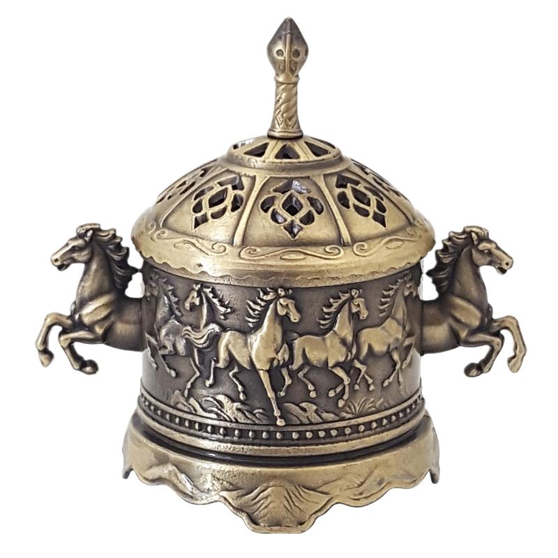 Elephant Alloy Incense Burner Vintage Hollow Out Design Sandalwood Aromatherapy Stove For Yoga Spa Meditation Room