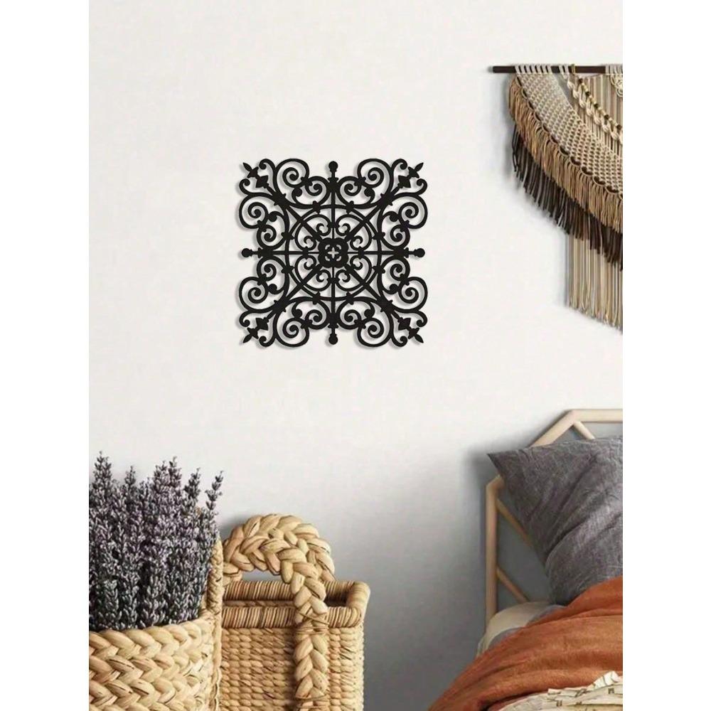 1PC Handmade Iron Wall Art Scrollwork Decorative Hanging Plaque for Living Room Home Office Farmhouse Style Metal Wall Decor