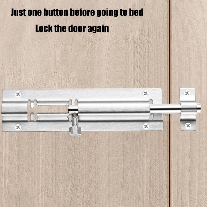 6Pcs Slide Bolt Latches Thickened Stainless Steel Slide Lock Toilet Door Lock for Fence/Wood/Barn Door Easy To Install