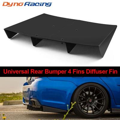 22" x 21" ABS Universele Achterbumper 4 Vinnen Diffuser Vin Zwart Auto Spoiler Decoratie Vin
