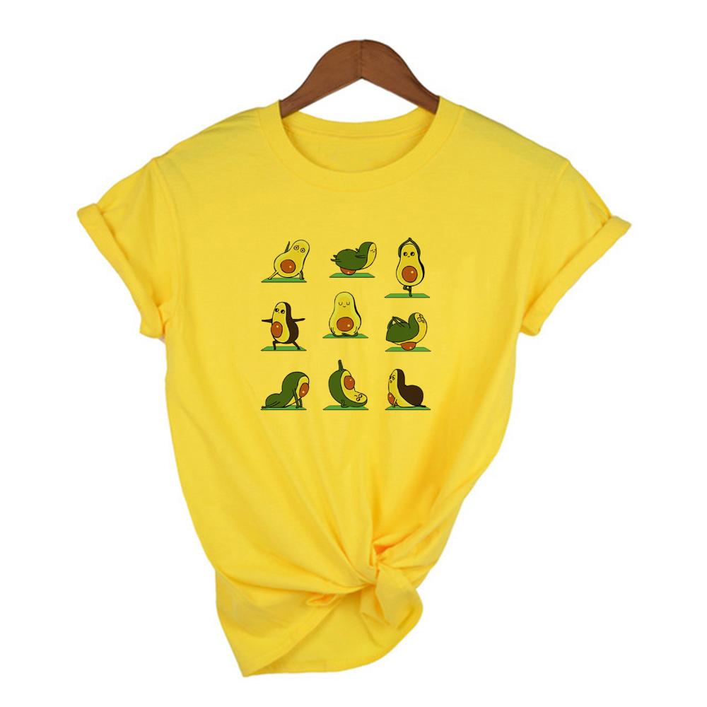 Avocado Women Short Sleeve T Shirt Casual Cartoon Kawaii Graphic Tops Female Harajuku Tee Summer