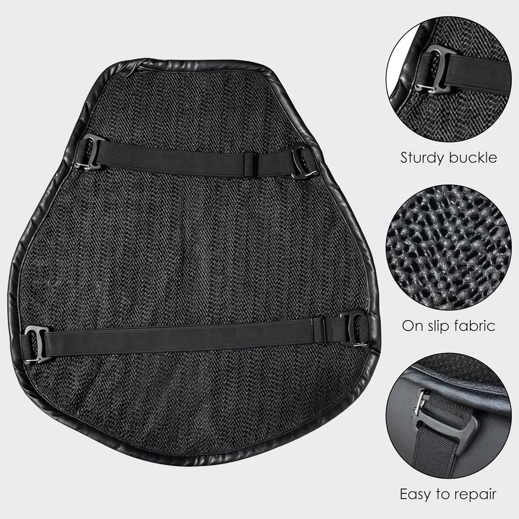 Motorcycle Gel Seat Cushion-Foldable Soft Pressure Relief Pad with Petal Ergonomic Design&3D Honeycomb Breathable Structure