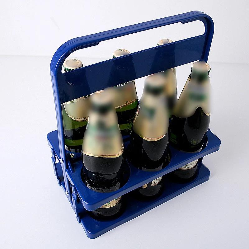 Portable Foldable Plastic Beer Rack Durable Cup Organizer Wine Rack Beer Bottle Holder Beverage Basket Reusable Cocktail Rack