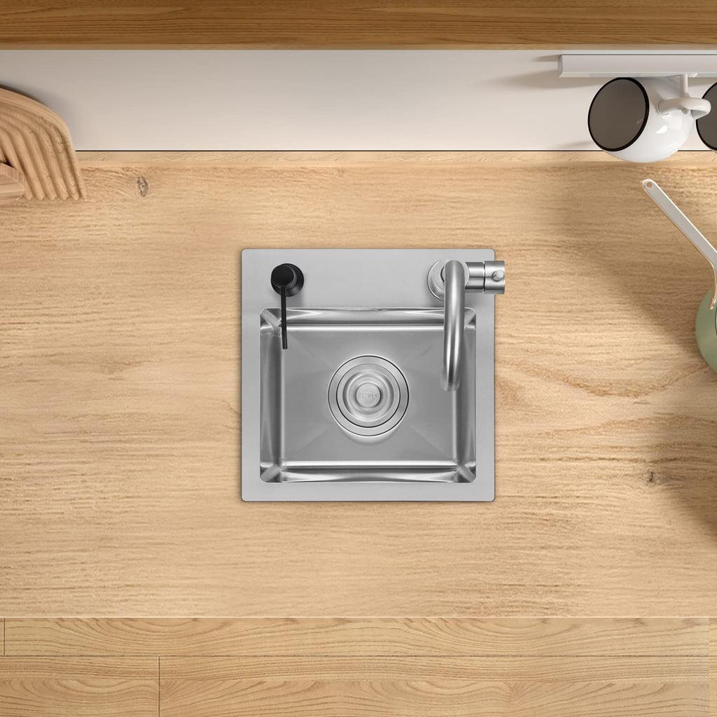 LUYI Zlewozmywak kuchenny Zestaw zlewozmywakowy 320x320x210mm Srebrny (bez kranu)